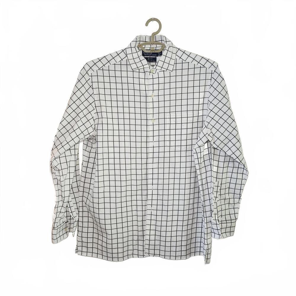 Polo by Ralph Lauren Men's dress shirt size Large White Black Checkered